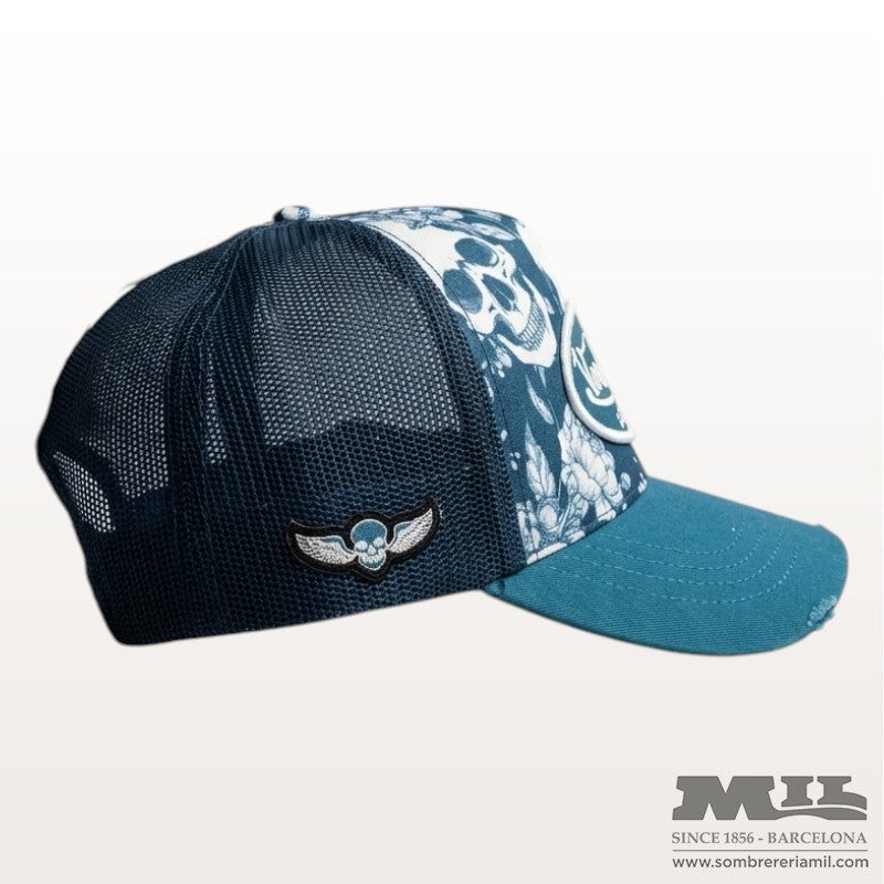 Gorra Trucker Floral Bones | Von dutch