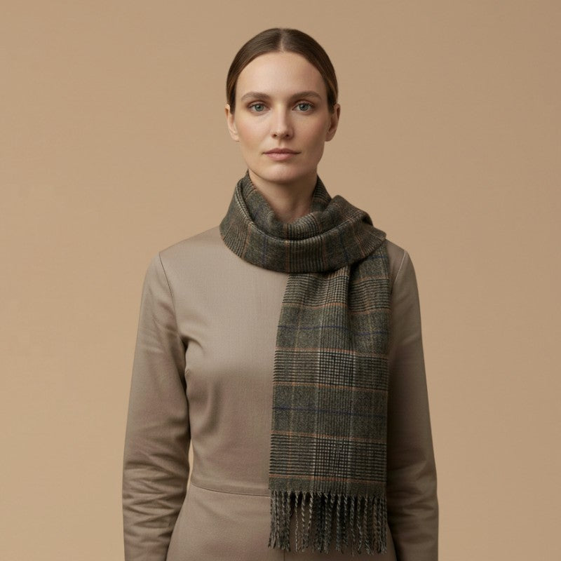 Bufanda de Cuadros con Flecos | Santacana