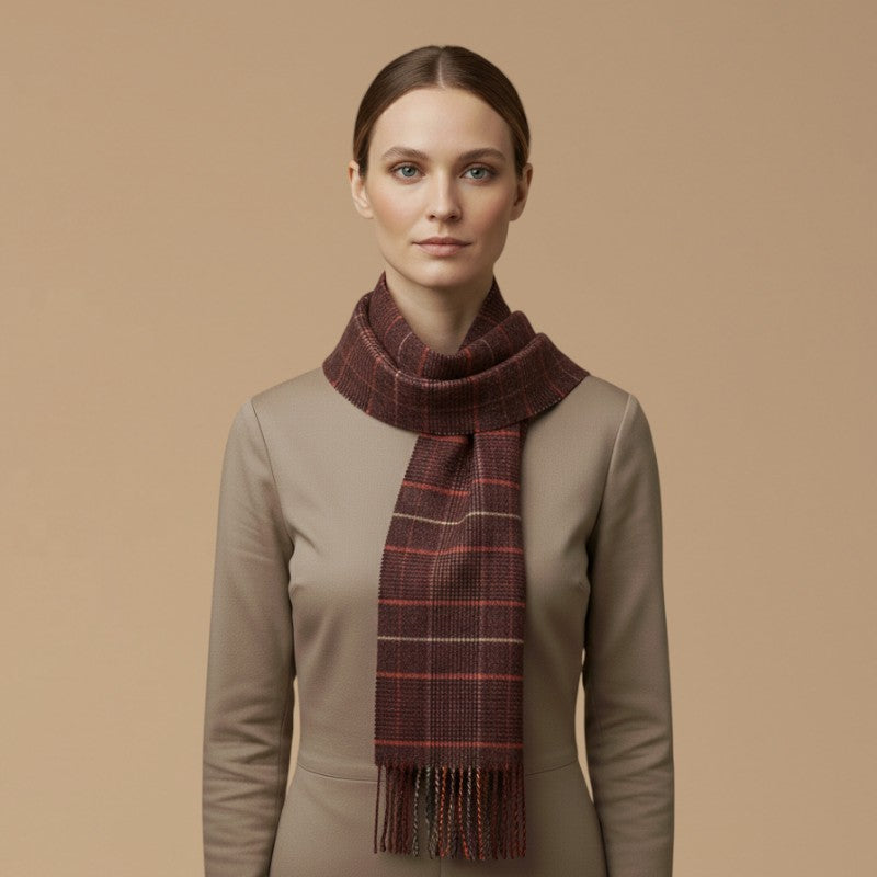 Bufanda de Cuadros con Flecos | Santacana